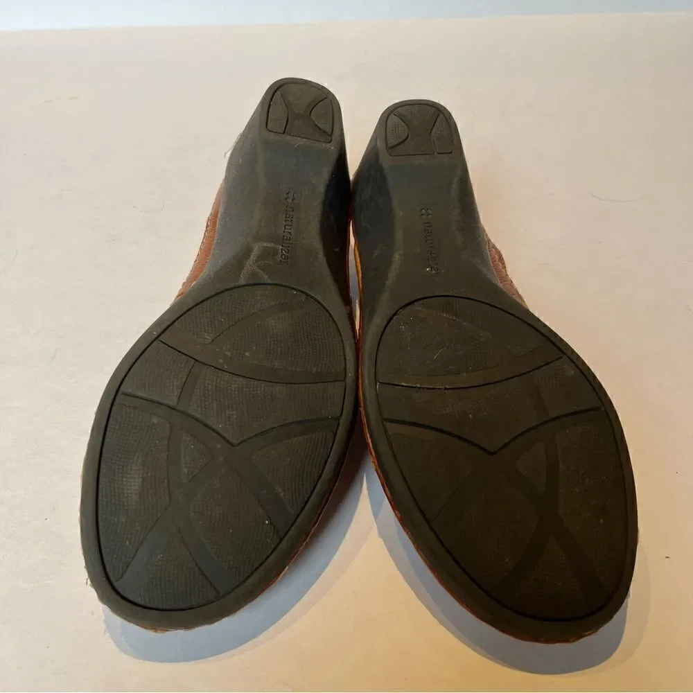 Naturalizer Women's Loafers Shelton Brown Embroidered Leather Size 10M